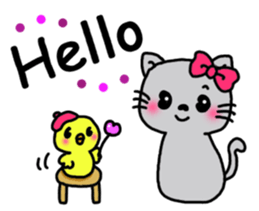 Greetings sticker of cat sticker #6349491