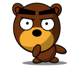 Black Eyebrows Bear 10 sticker #6349936