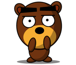 Black Eyebrows Bear 10 sticker #6349937