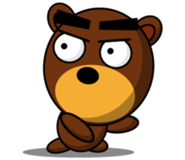 Black Eyebrows Bear 10 sticker #6349940