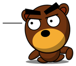 Black Eyebrows Bear 10 sticker #6349942