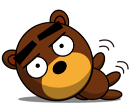 Black Eyebrows Bear 10 sticker #6349950