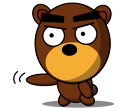 Black Eyebrows Bear 10 sticker #6349955