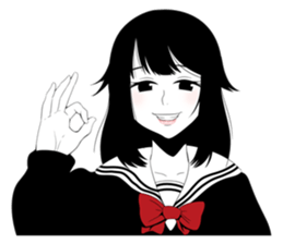 All kinds of cute schoolgirl sticker #6350723