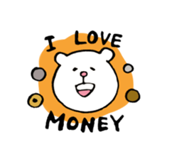 Sticker of the bear which money likes. sticker #6353512
