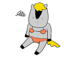 Horse in a swimsuit3 sticker #6355417