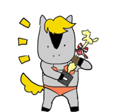 Horse in a swimsuit3 sticker #6355426