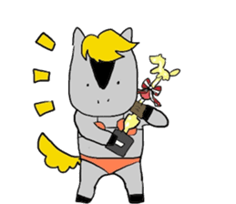 Horse in a swimsuit3 sticker #6355426