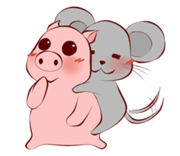 Pigmouse couples sticker #6356355