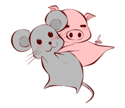 Pigmouse couples sticker #6356356