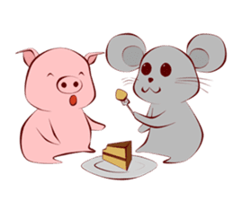 Pigmouse couples sticker #6356360