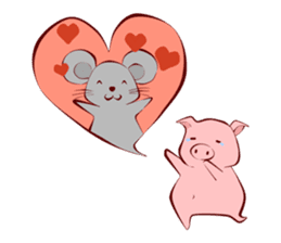 Pigmouse couples sticker #6356362