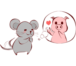 Pigmouse couples sticker #6356363