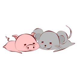 Pigmouse couples sticker #6356364