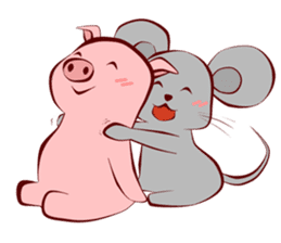 Pigmouse couples sticker #6356373