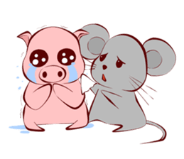 Pigmouse couples sticker #6356375