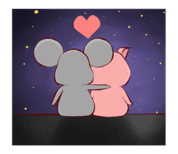Pigmouse couples sticker #6356380