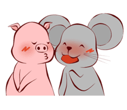 Pigmouse couples sticker #6356382