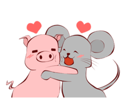 Pigmouse couples sticker #6356388