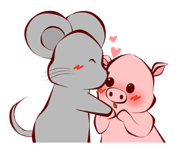 Pigmouse couples sticker #6356389