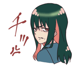 The grumpy girl wearing a uniform sticker #6356634