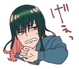 The grumpy girl wearing a uniform sticker #6356638