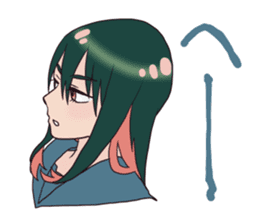 The grumpy girl wearing a uniform sticker #6356643