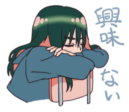 The grumpy girl wearing a uniform sticker #6356647