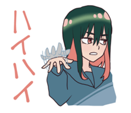 The grumpy girl wearing a uniform sticker #6356649