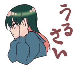The grumpy girl wearing a uniform sticker #6356660