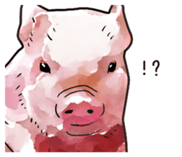 Watercolor Swine sticker sticker #6357128
