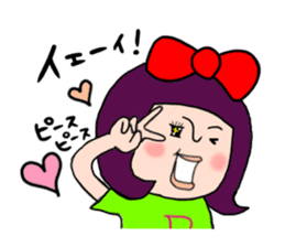 Girl of the big ribbon (2) sticker #6359716