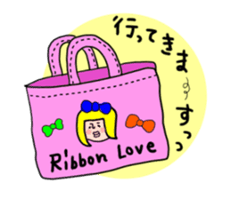 Girl of the big ribbon (2) sticker #6359729
