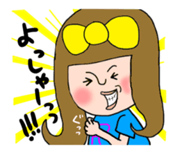 Girl of the big ribbon (2) sticker #6359733