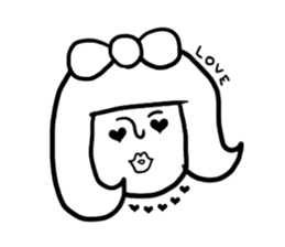 Girl of the big ribbon (2) sticker #6359751