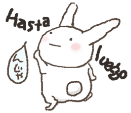 Rabbit speak Spanish & Japanese sticker #6360919