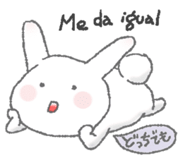 Rabbit speak Spanish & Japanese sticker #6360929