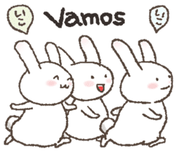 Rabbit speak Spanish & Japanese sticker #6360930
