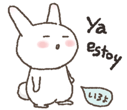 Rabbit speak Spanish & Japanese sticker #6360938