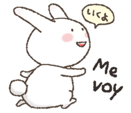 Rabbit speak Spanish & Japanese sticker #6360939