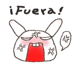 Rabbit speak Spanish & Japanese sticker #6360942