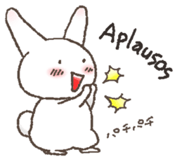 Rabbit speak Spanish & Japanese sticker #6360946