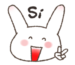 Rabbit speak Spanish & Japanese sticker #6360950