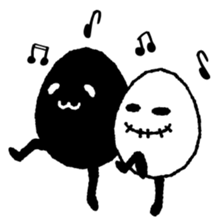 black egg and white egg sticker #6363886