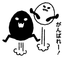 black egg and white egg sticker #6363887