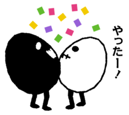 black egg and white egg sticker #6363890