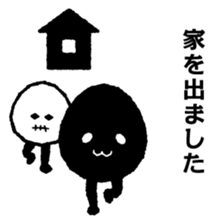 black egg and white egg sticker #6363904