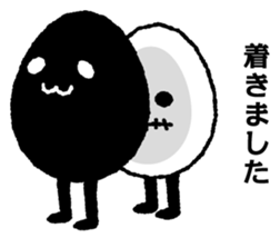 black egg and white egg sticker #6363906