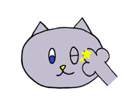 Blue-eyed cat sticker #6364636