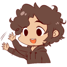 Boy with curly hair sticker #6366832
